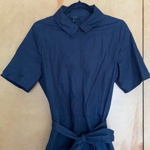 BELTED COTTON JUMPSUIT